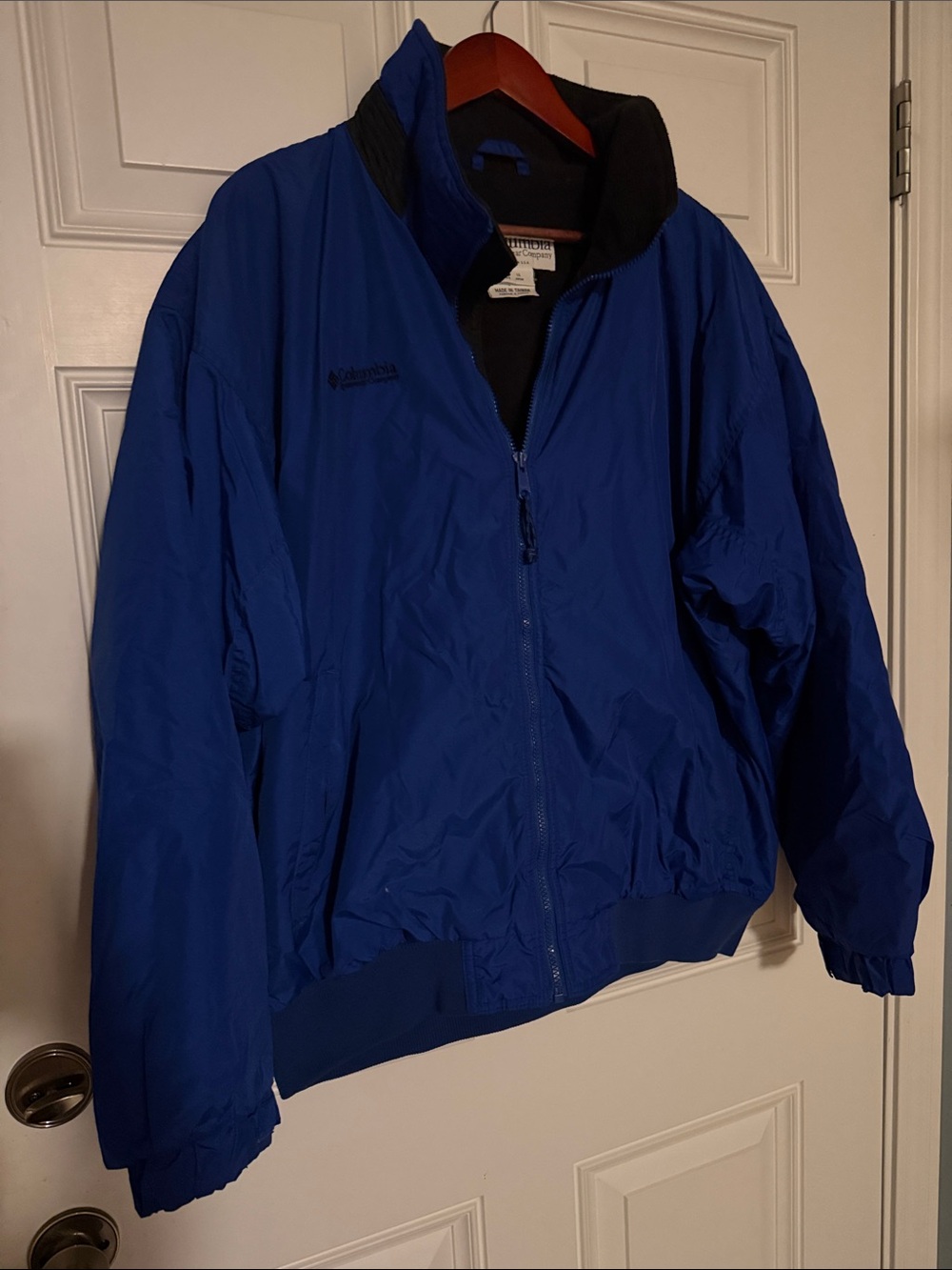 Columbia Men's Royal Blue Windbreaker Jacket with Black Trim